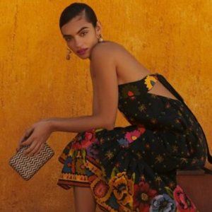 NWT Farm Rio / Anthropologie Strapless Embroidered Dress